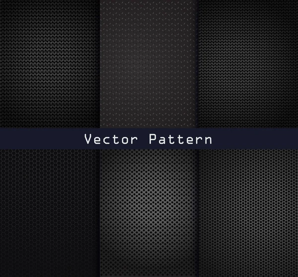 Vector Negro Metal Patrones Textura Acero Fondo — Vector de stock