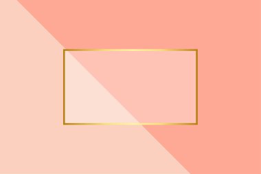 Dikdörtgen geometrik çerçeve altın rengi, güzellik ve moda arkaplan kavramına sahip soyut iki ton krem rengi lüks arka plan