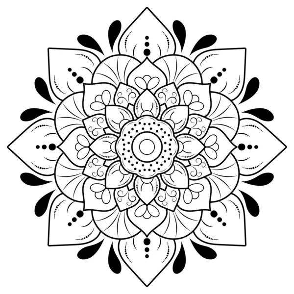 Flor Circular Mandala Con Estilo Floral Vintage Vector Mandala Oriental — Vector de stock