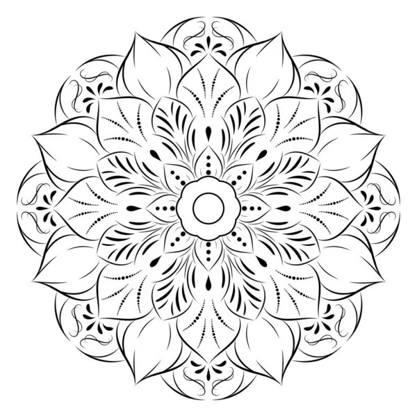 Mandala Fleur Circulaire Avec Style Floral Vintage Motif Vectoriel Mandala — Image vectorielle