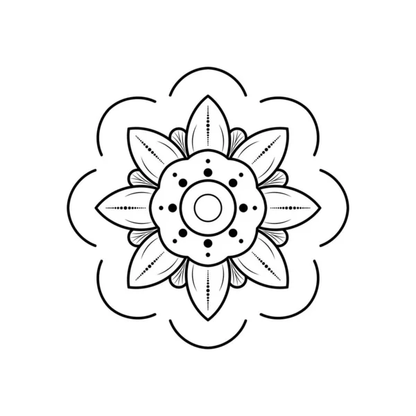 Minimal Mandala Blommig Stil Vector Mandala Orientalisk Mönster Hand Dras — Stock vektor
