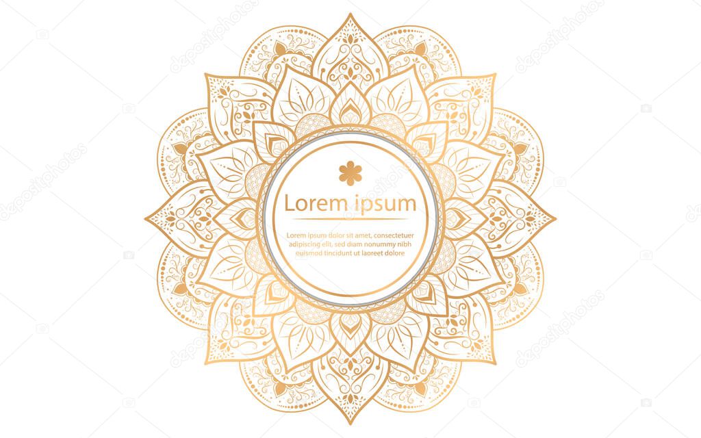 luxury mandala design with gold color, Vector mandala floral patterns with white background