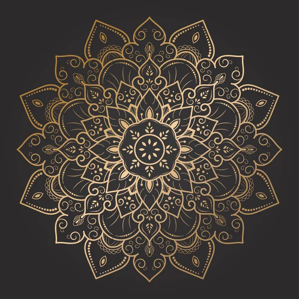 Altın rengi lüks mandala tasarımı, beyaz arka planlı Vektör mandala desenleri