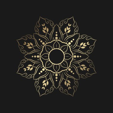 Altın rengi lüks mandala tasarımı, beyaz arka planlı Vektör mandala desenleri