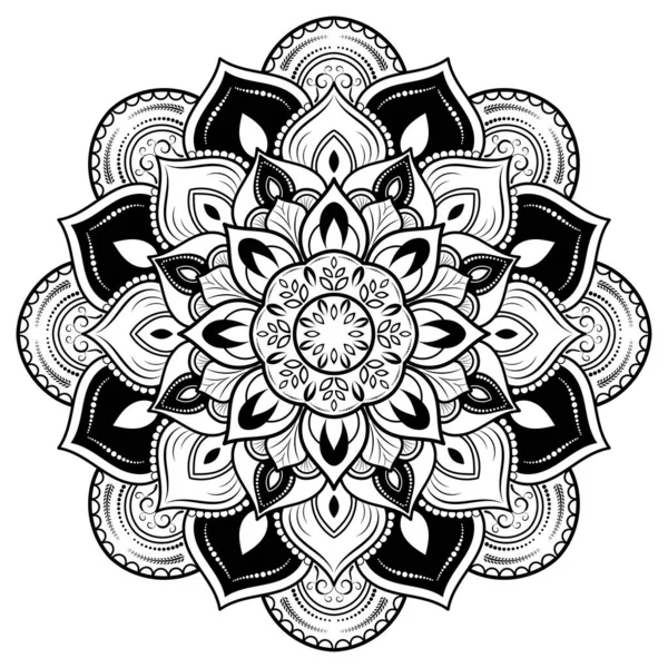 Circular Flower Mandala Vintage Floral Style Vector Mandala Oriental Σχέδιο — Διανυσματικό Αρχείο