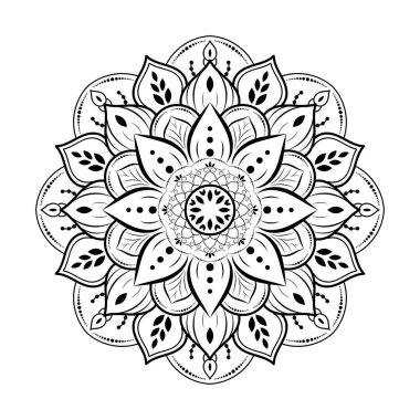 Çiçek desenli mandala çiçekleri, Vector mandala desenli el yapımı dekoratif elementler. Çiçekli eşsiz bir tasarım. Sayfa logosu için rahatlama ve meditasyon kullanımını kavra