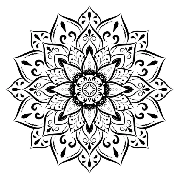 Círculo Flor Mandala Con Estilo Floral Vintage Vector Mandala Patrón — Archivo Imágenes Vectoriales