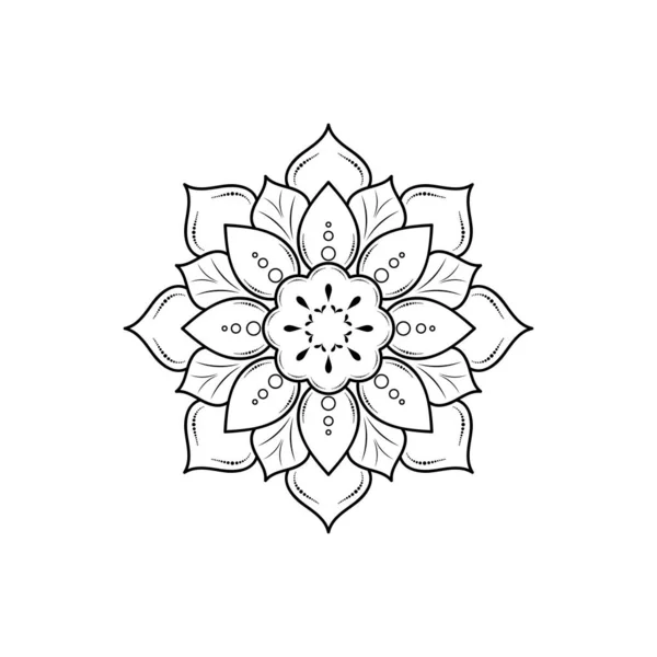 Minimaler Mandala Floraler Stil Vector Mandala Orientalisches Muster Handgezeichnetes Dekoratives — Stockvektor