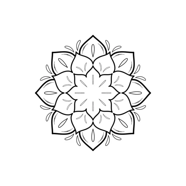 Einfaches Mandala Mit Floralem Stil Vector Mandala Orientalisches Muster Handgezeichnetes — Stockvektor