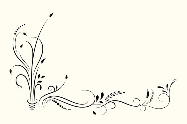 Vintage Bloemen Ornament Hand Getekend Decoratief Element Vector Illustratie Van — Stockvector