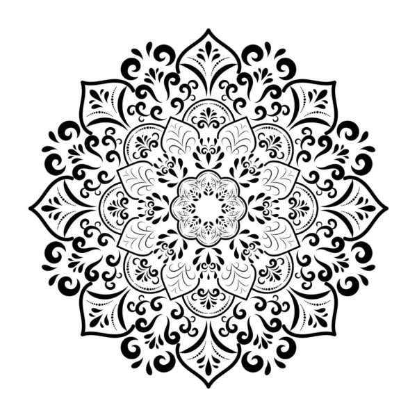 Circular Flower Mandala Vintage Floral Style Vector Mandala Oriental Pattern — Stock Vector