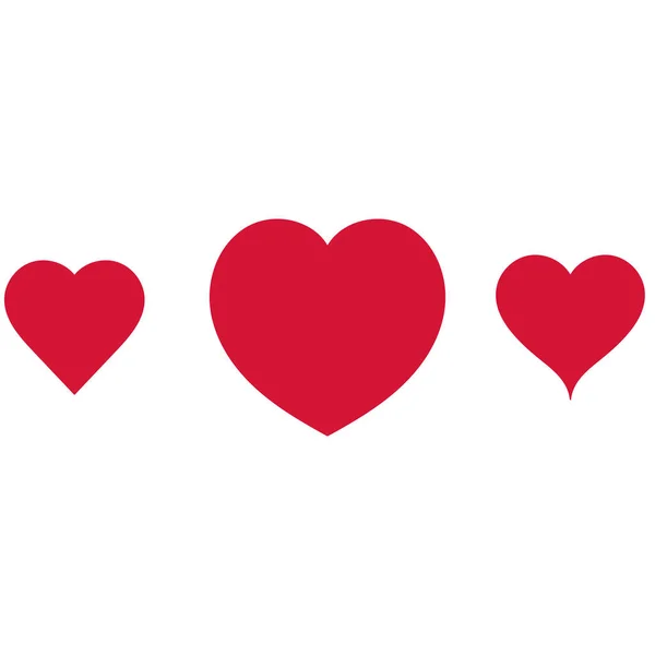 Design Červeného Srdce Plochá Ikona Romantické Srdce Valentýna Vektorová Ilustrace — Stockový vektor