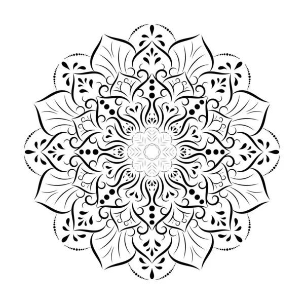 Cirkulär Blomma Mandala Med Vintage Blommig Stil Vector Mandala Orientalisk — Stock vektor