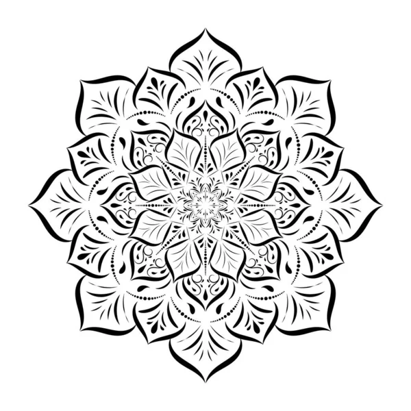 Circular Flower Mandala Vintage Floral Style Vector Mandala Oriental Σχέδιο — Διανυσματικό Αρχείο