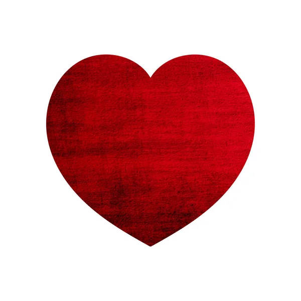 Červené Srdce Grunge Styl Textury Srdce Ikona Vintage Design Izolované — Stockový vektor