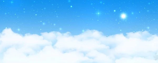Nachthimmel Und Wolken Mit Stern Digitale Illustrationsmalerei — Stockfoto