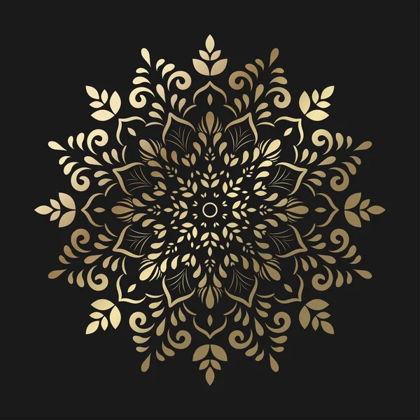 Κυκλικό Χρυσό Mandala Vintage Floral Στυλ Vector Mandala Oriental Μοτίβο — Διανυσματικό Αρχείο