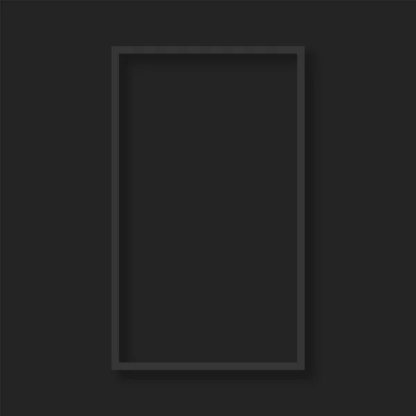 Vector Black Gallery Frame Gri Çerçeve Şablonunu Boş Kapakla Siyah — Stok Vektör