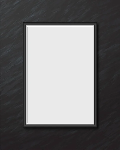 Vector White Gallery Frame Maquette Modèle Écran Noir Blanc Avec — Image vectorielle
