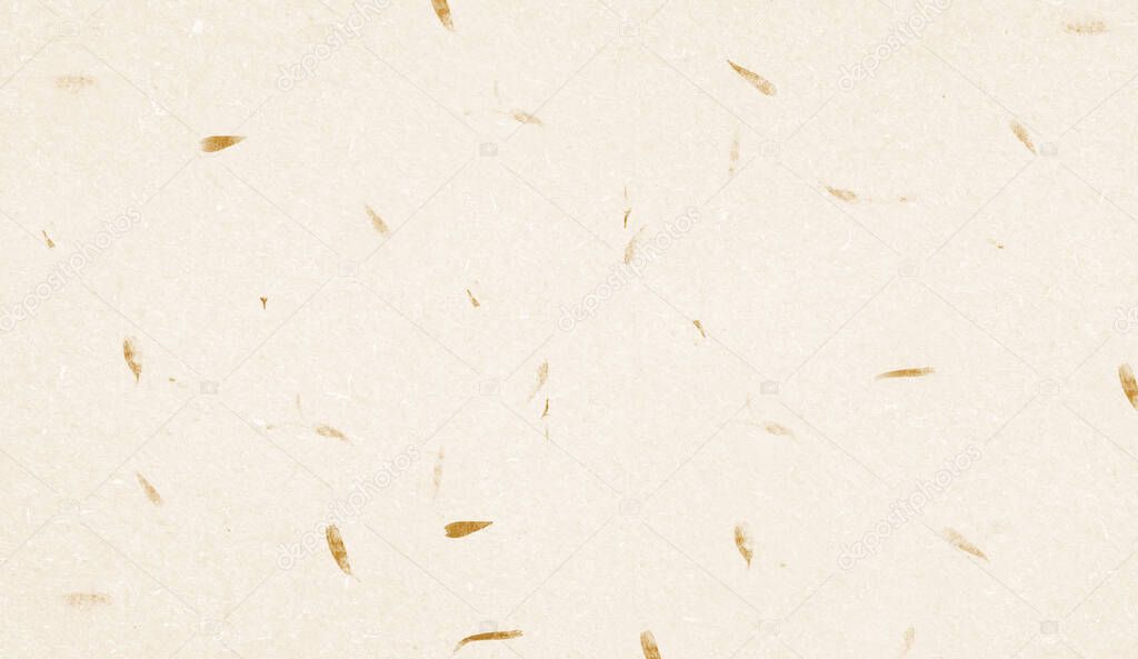 Pale yellow Mulberry Paper with leaf texture background, Handmade paper horizontal with Unique design of paper, Soft natural paper style For aesthetic creative design