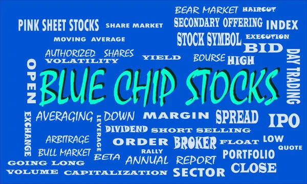 Palabra Archivo Chip Azul Conectada Mercado Valores Que Muestra Con — Vector de stock