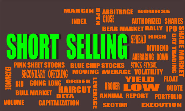 Короткое Продавать слово, связанное с фондовым рынком отображается с нескольких синонимов слова облачный фон текстуры.