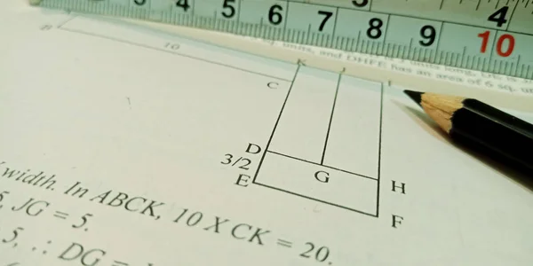 Tabla Trigonometría Matemáticas Texto Educativo Que Muestra Papel Inglés Sobre — Foto de Stock