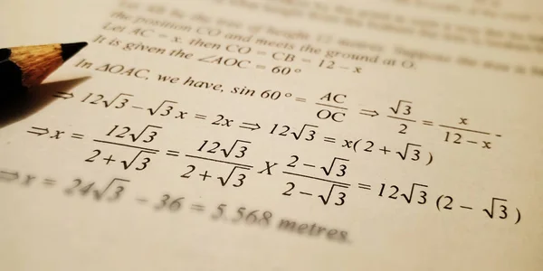 Trigonometry Maths Educational Text Displayed Paper English Language Numerical Format — Stock Photo, Image