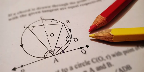 Trigonometría Círculo Diagrama Matemáticas Texto Educativo Que Muestra Papel Idioma — Foto de Stock