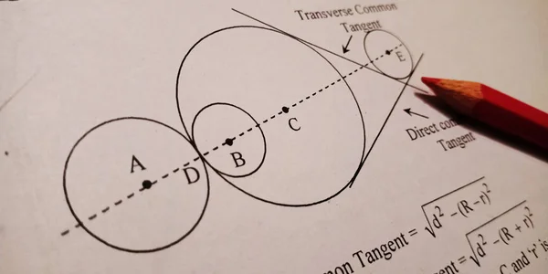 Trigonometría Círculo Matemáticas Texto Educativo Que Muestra Papel Inglés Sobre — Foto de Stock