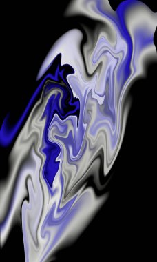 Mavi ve beyaz renklendirilmiş sıvı desenli dijital çerçeve oluşturulmuş soyutlamalar.