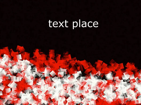 红色突出显示了独特纹理框架上的立方图案数字图像 — 图库照片