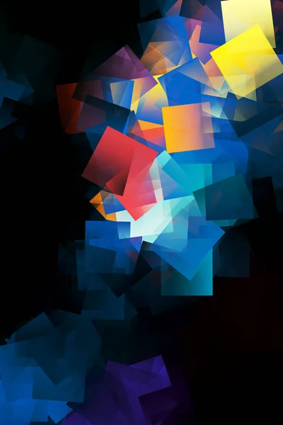 Blau Gemischte Farbe Hervorgehoben Ziegel Muster Digital Erstellt Gerahmte Kunst — Stockfoto