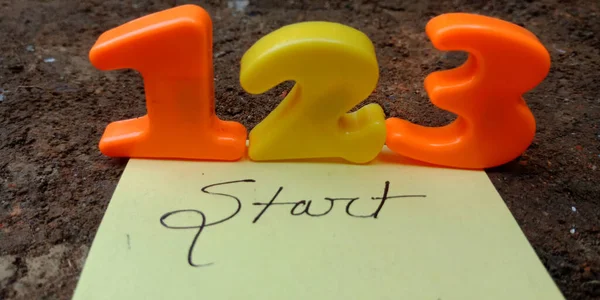 123 Start Dígitos Numéricos Matemáticos Apresentados Com Propósito Educacional — Fotografia de Stock