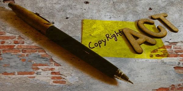 Copyright Act Palavra Comunicação Arte Abstrato Visível Belo Negócio Propósito — Fotografia de Stock