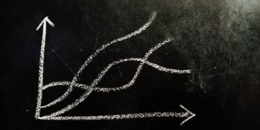 İşletme büyüyen grafiksel iş kelimesi öğrenme amacı için resim siyah karatahta deseni ile sunulur.