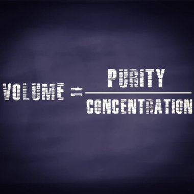 Ses düzeyi, konsantrasyon iş denklemi üzerine saflığa eşittir. Dijital metin sanatı kara karatahta kalıbı ile sunulan kelime öğrenme amacı için.