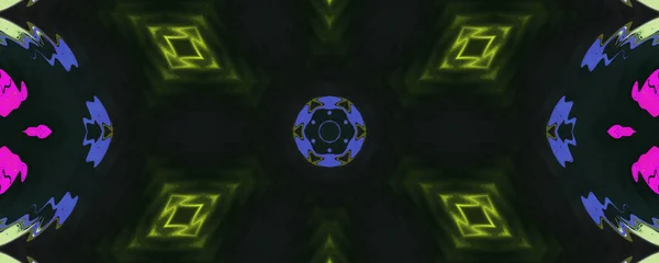 Simetrik Geometrik Süslemeli Yeşil Yaprak Deseni Süslü Mozaik Doku Kaleydoskop — Stok fotoğraf