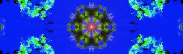 Blume Kaleidoskop Muster Abstrakten Hintergrund Blauer Supernova Abstrakter Fraktaler Kaleidoskophintergrund — Stockfoto