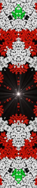 Virág Kaleidoszkóp Minta Elvont Háttér Supernova Fehér Fény Elvont Fraktál — Stock Fotó
