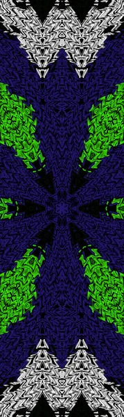 Blume Kaleidoskop Muster Abstrakten Hintergrund Blauer Und Grüner Abstrakter Fraktaler — Stockfoto