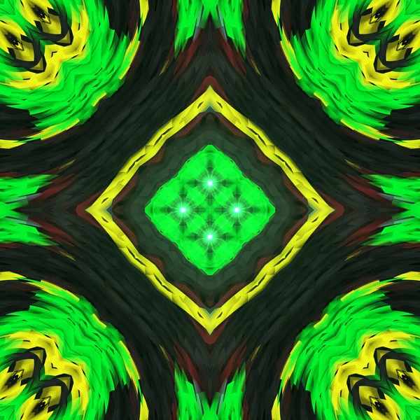 Yellow Green Computer Generated Design Fractal Never Ending Pattern Fractals — Stock Photo, Image