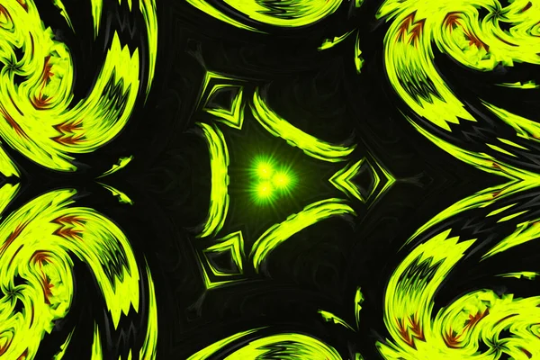Simetrik Süslemeli Yaratıcı Sarı Yıldız Üçgeni Deseni Süslü Mozaik Doku — Stok fotoğraf