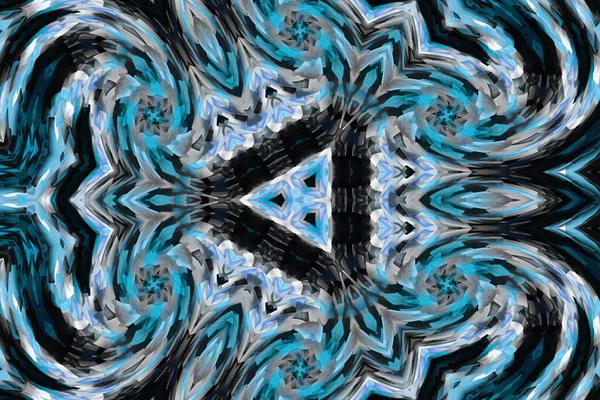 Creatief Koningsblauw Patroon Met Symmetrisch Geometrisch Ornament Decoratieve Mozaïek Textuur — Stockfoto
