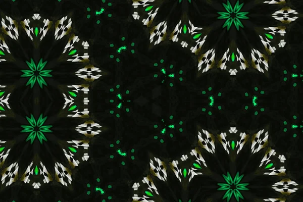 Λευκό Και Πράσινο Αφηρημένο Υπολογιστή Που Παράγεται Fractal Σχεδιασμό Κλάσματα — Φωτογραφία Αρχείου