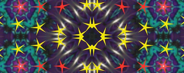 Stele Galbene Mandala Luminoasă Creativă Kaleidoscop Geometrie Sacră Abstractă Artă — Fotografie, imagine de stoc