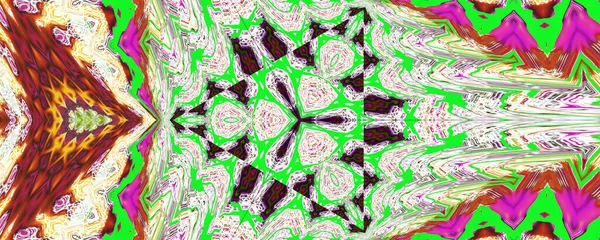 Zelené Bílé Bezešvé Vzor Pozadí Opakující Abstraktní Kaleidoskop Tvar Symetrické — Stock fotografie