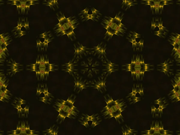Желтый Темный Абстрактный Индийский Стилизованный Задник Бесшовная Текстура Галстуков Рисунок — стоковое фото