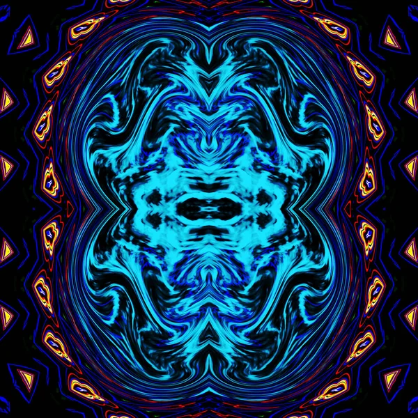 Royal blue horrible shape Abstract wallpaper. Fractal art background for creative design. Decoration for wallpaper desktop, poster, cover booklet, card. Psychedelic. Print for clothes, t-shirt.