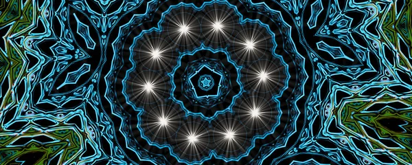 Royal Blue White Supernova Lights Digitale Illustration Geometrische Abstrakte Bunte — Stockfoto